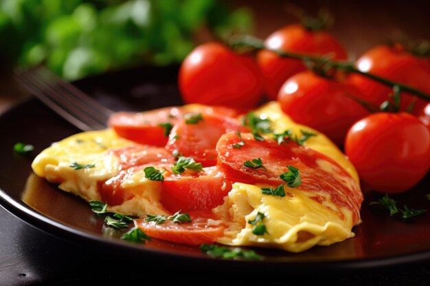 Photo rustic omelette on a plate