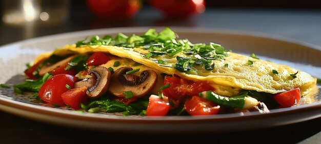 Rustic omelette on a plate