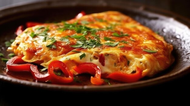 Photo rustic omelette on a plate