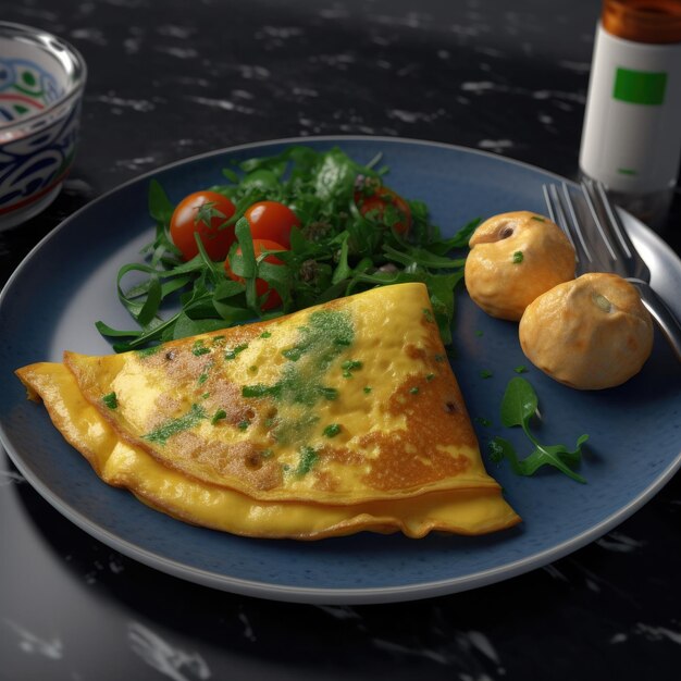 Photo rustic omelette on a plate