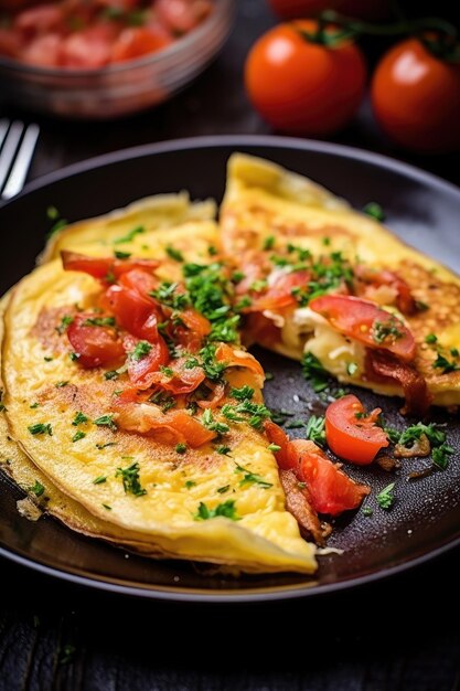 Photo rustic omelette on a plate