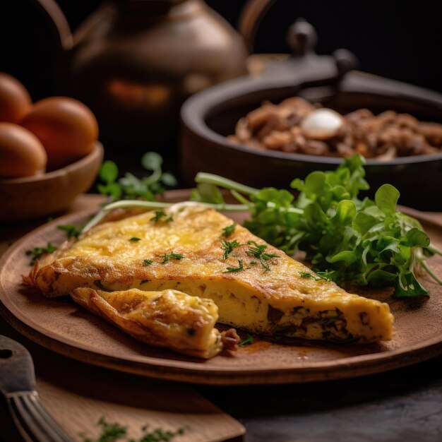 Photo rustic omelette on a plate