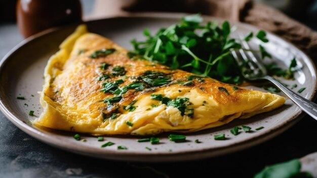 Rustic omelette on a plate