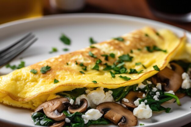 Rustic omelette on a plate