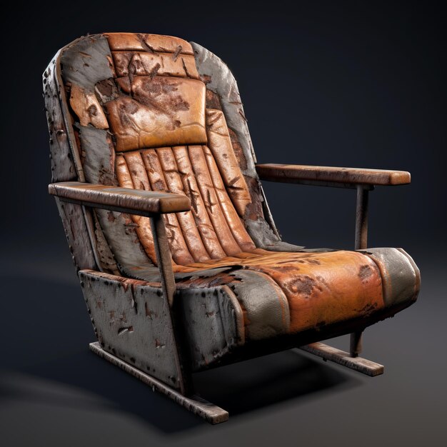 Photo rustic postapocalyptic gaming chair immersive 3d rock chair with horrorinspired design