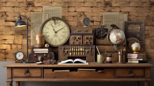 Rustic Reclaimed Wood Desk in a VintageInspired Workspace