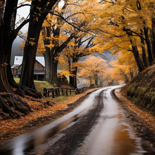 Rustic Roads Herfstlandschap Foto