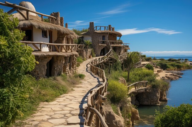 Rustic seaside museum in jericoacoara brazil generative ia