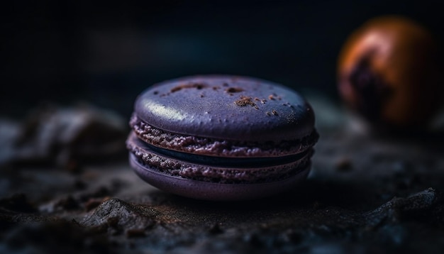 A rustic stack of homemade macaroons indulgence generated by AI