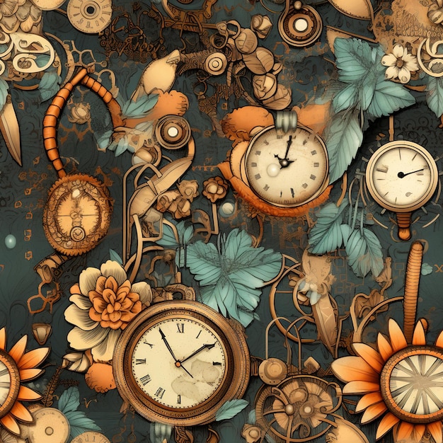 Foto rustica steampunk scrapbook paper