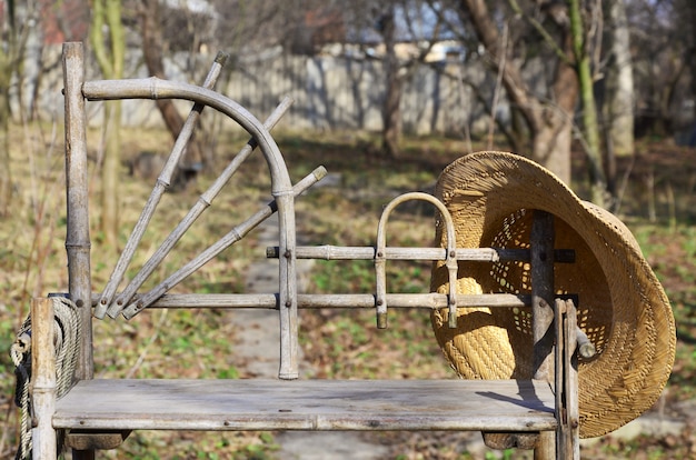 Rustic still life with a straw hat