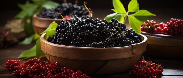 Rustic tableau of elderberries