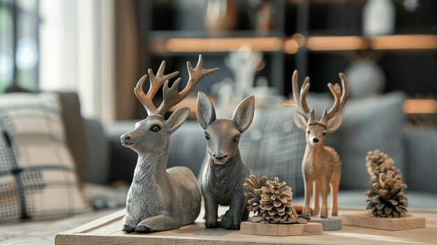 Photo rustic themed animal figurines
