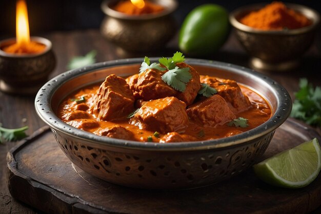 Foto tikka masala rustico con placcatura