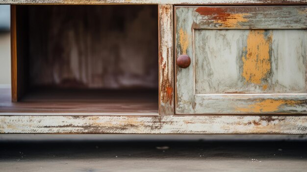 Photo rustic tweed tv stand with distressed edges vintage charm for lively interiors