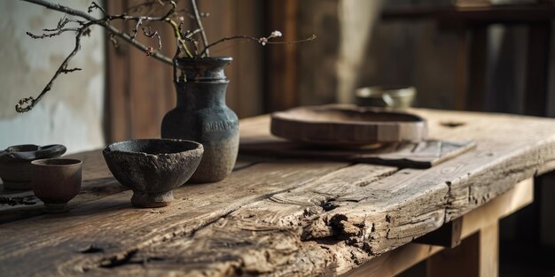 Rustic WabiSabi Pottery Display