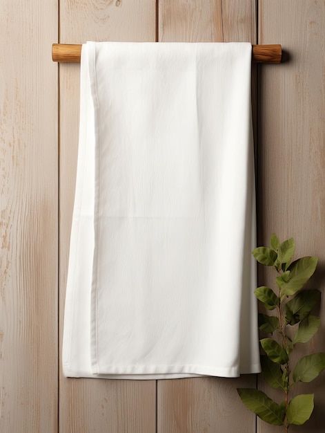 Premium AI Image  Rustic white blank kitchen towel mockup