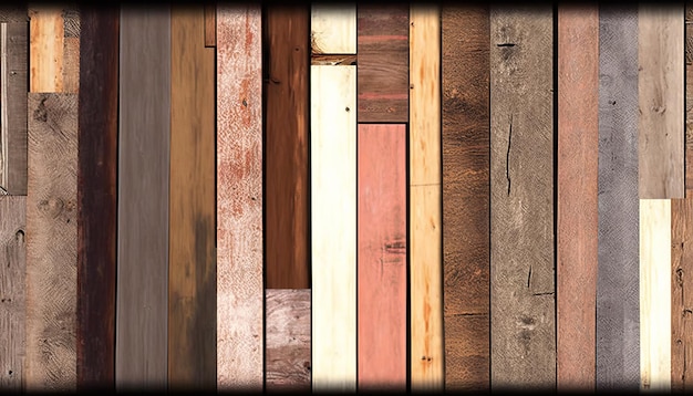 Rustic Wood Paneling in Natural Colors. AI generative.