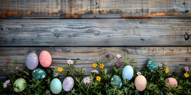 Rustic wooden backdrop with Easter vibes featuring numerous wooden slats Concept Easter themed wooden slat backdrop Rustic Easter photoshoot Wooden slat Easter props