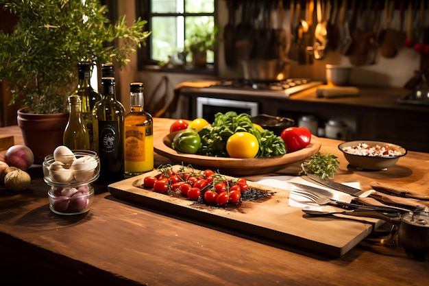 Rustic Wooden Table for Culinary