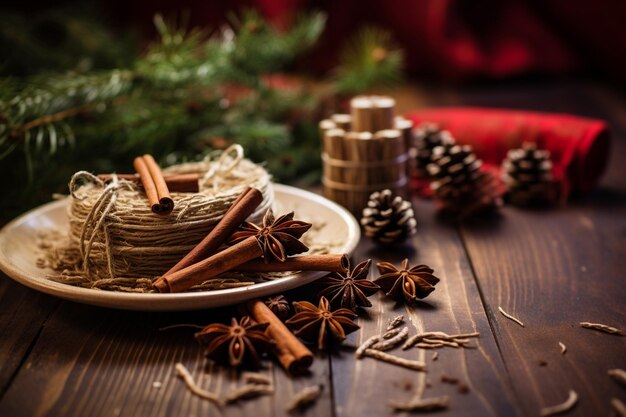 Rustic Wooden Table Unfolds Festive Scene