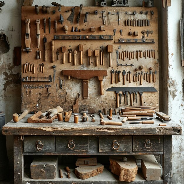 Rustic woodworking tools