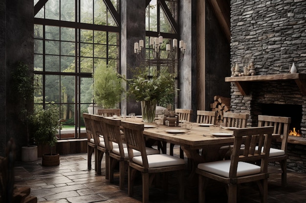 Photo rusticstyle dining rooms