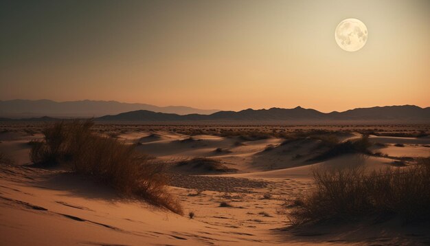 Foto rustige zonsopgang boven een dorre bergketen in afgelegen afrika gegenereerd door ai