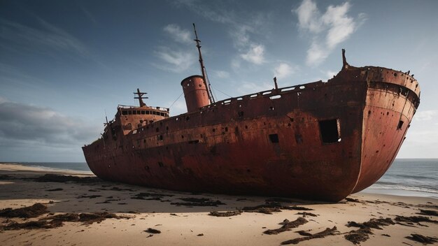 Photo rusting shipwreck