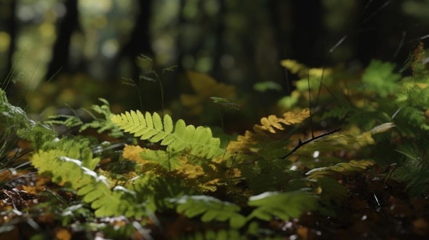 The rustling of leaves as a breeze blows through the forest