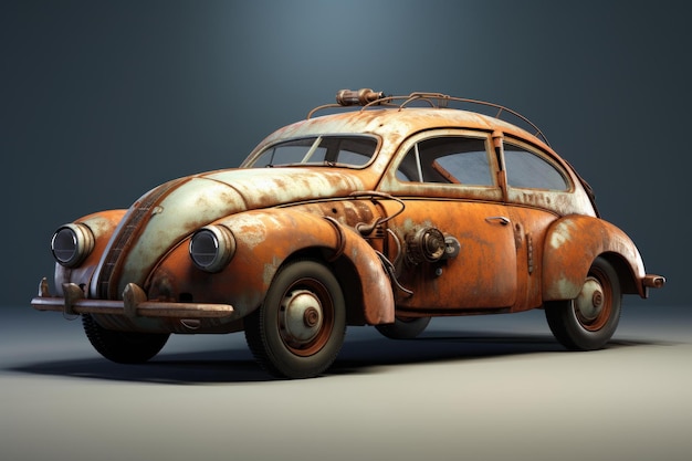 Rusty abandoned car concept Generate Ai