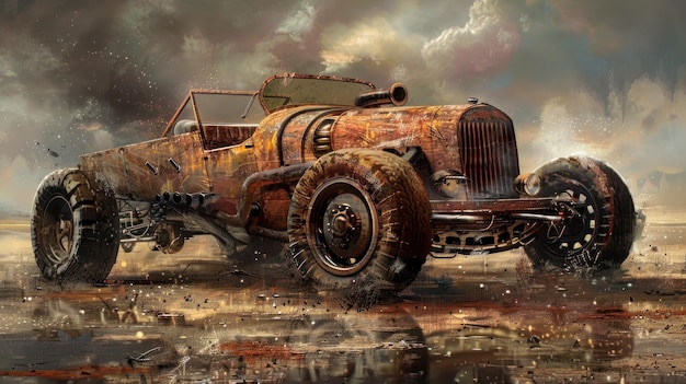 Rusty Antique Cars Rugged Monster Cars Fantasy Monster Cars