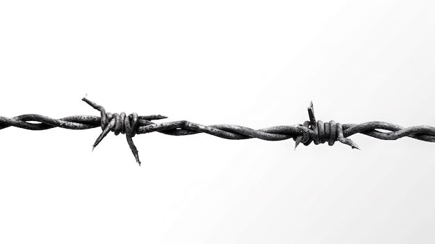 Rusty barbed wire isolated on transparent background