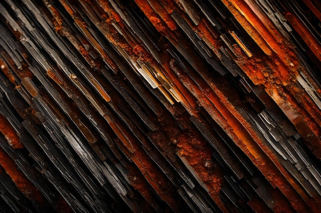 Rusty black tourmaline macro texture