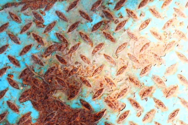 Rusty blue iron surface pattern and light shine