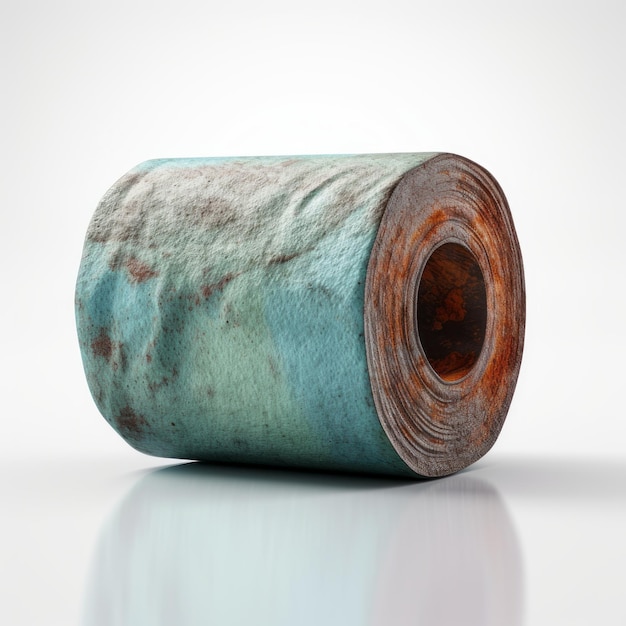 Rusty Colored Toilet Roll Een digitale illustratie in de stijl van Peter Gric