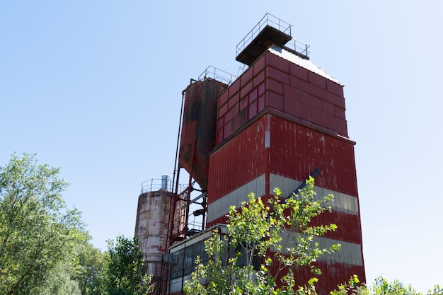 Rusty concrete plant abandoned industrial wasteland in trentemoult nantes in france