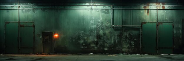 Photo rusty green door by koby walker in the style of industrial and technological subjects