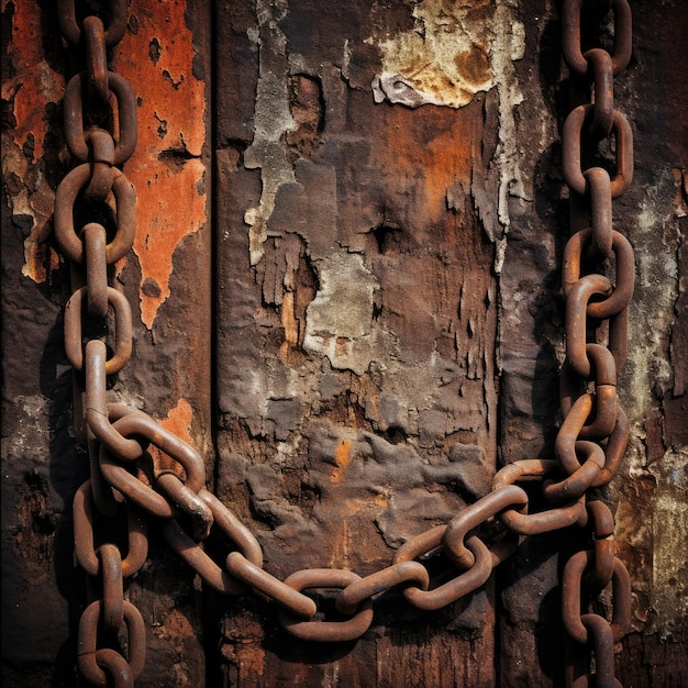 Rusty iron chains