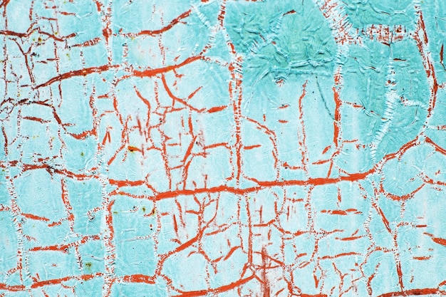 Rusty metal abstracte achtergrond Textuur van een oude blauwe grunge metalen plaat met gebarsten verf