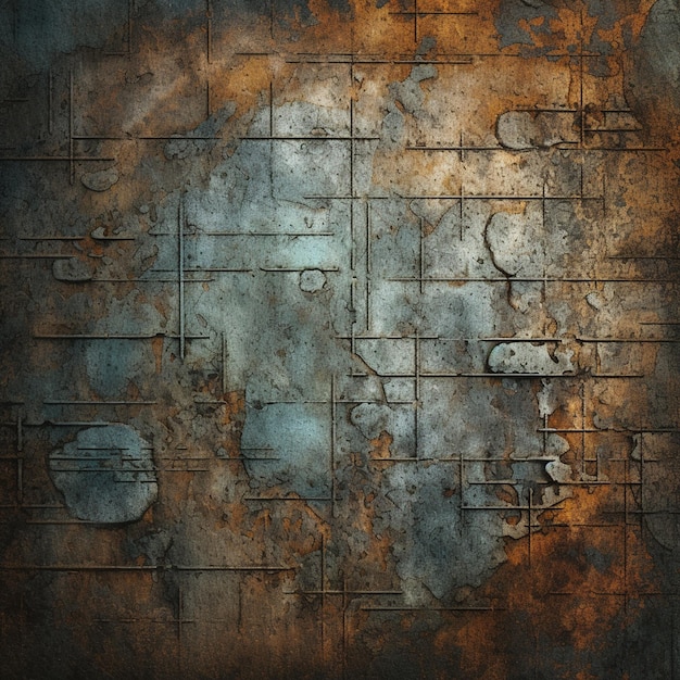 rusty metal background with a grunge effect and rusted surface generative ai