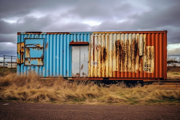 Photo rusty metal container