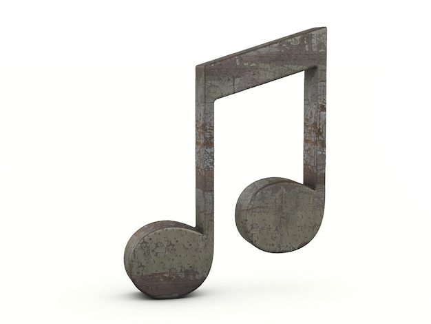 Rusty metal muzieknoot symbool