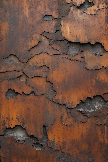 Ржавая металлическая текстура Абстрактный фон старой ржавой стены Генеративный ИИ