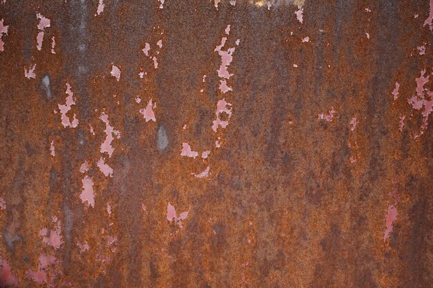 전체 화면에서 녹슨 오래 된 부식 된 철 질감 철 초라한 벽