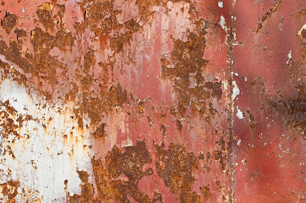 Rusty orange metal wall. Background of old metal