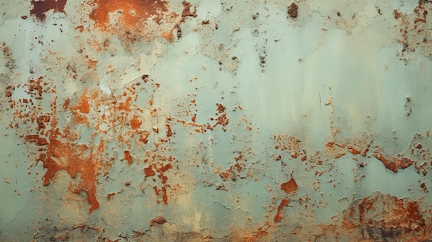 rusty paint on a wall with rust and rust stains generative ai