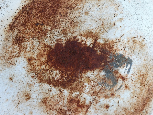 Rusty stain on the metal plate
