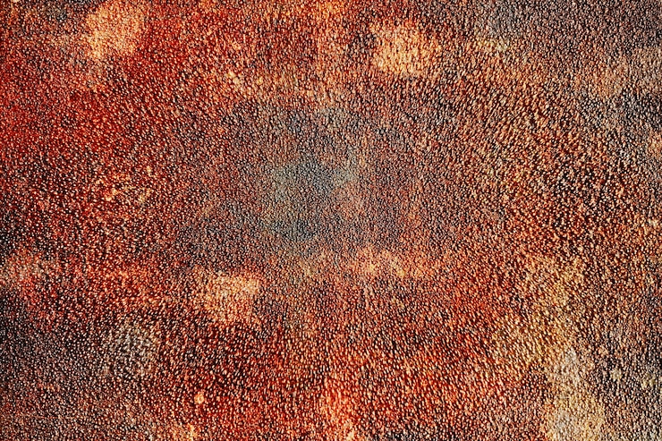 Photo rusty steel sheet with heavy stain oxidation on texture surface