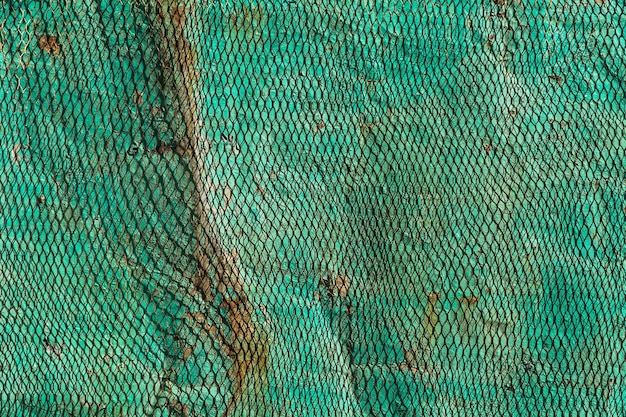 Rusty texture covered with metal mesh